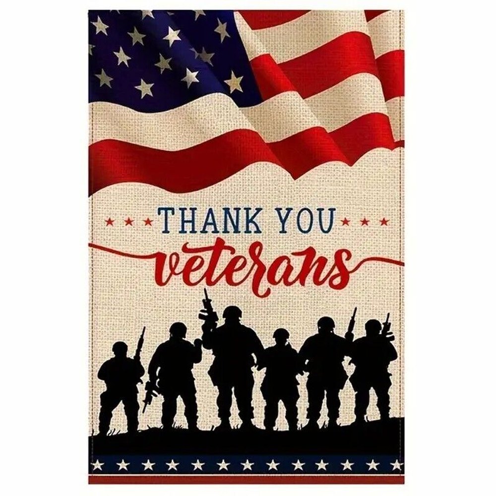 Thank You Veterans Garden Flag Double Sided 12" x 18" NEW! Home & Garden:Yard, Garden & Outdoor Living:Décor:Flags Style Your Walls
